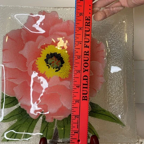 Vibrant Pink Peony Glass Art by Peggy Karr - Picture 10 of 14